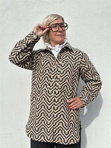 GASPAR Stockholm Jacquard Shirt 2510308 Skjortejakke Dark Sand 